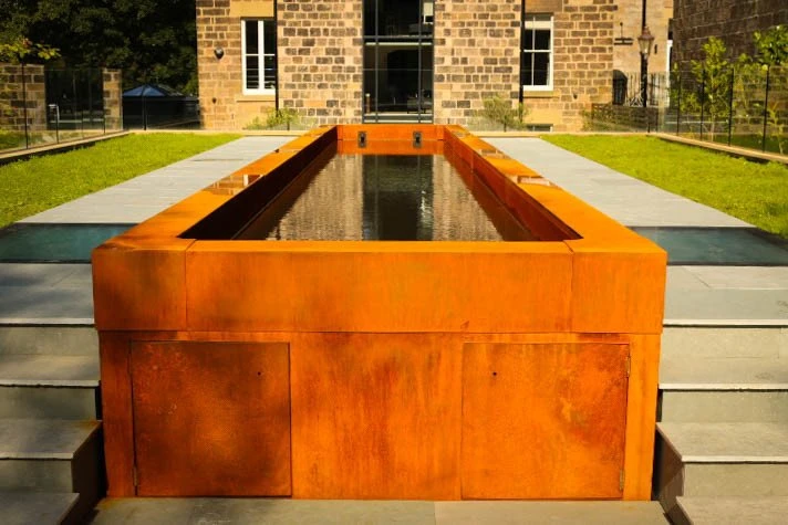 Corten steel water feature Corten steel water feature