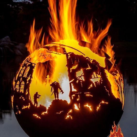 Outdoor Corten Steel Burner Firepit