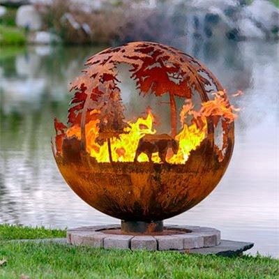 Outdoor Corten Steel Burner Firepit