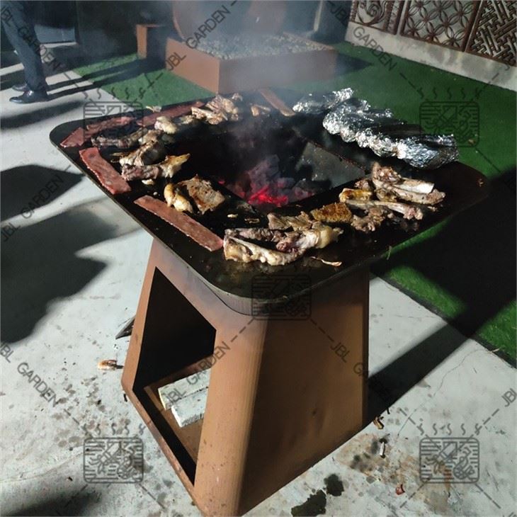 Corten Fire Pit Charcoal Burning