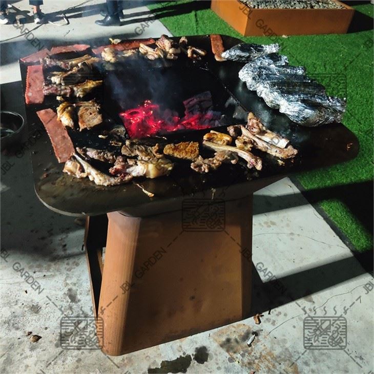 Corten Fire Pit Charcoal Burning