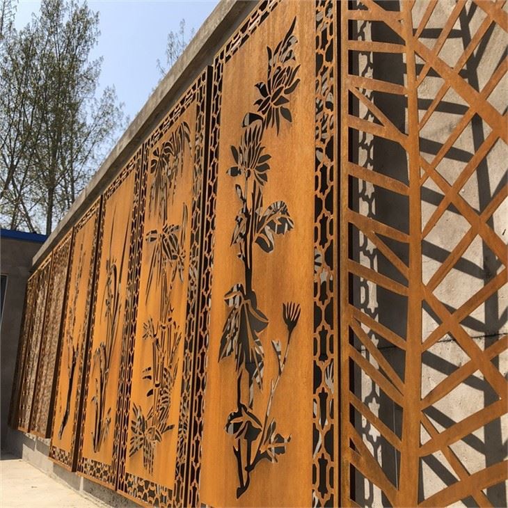 Corten Steel Privacy Art Metal Screens Panels
