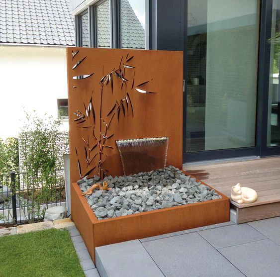 Corten Steel Water Bowl/Water Feature/Outdoors/Home And Garden