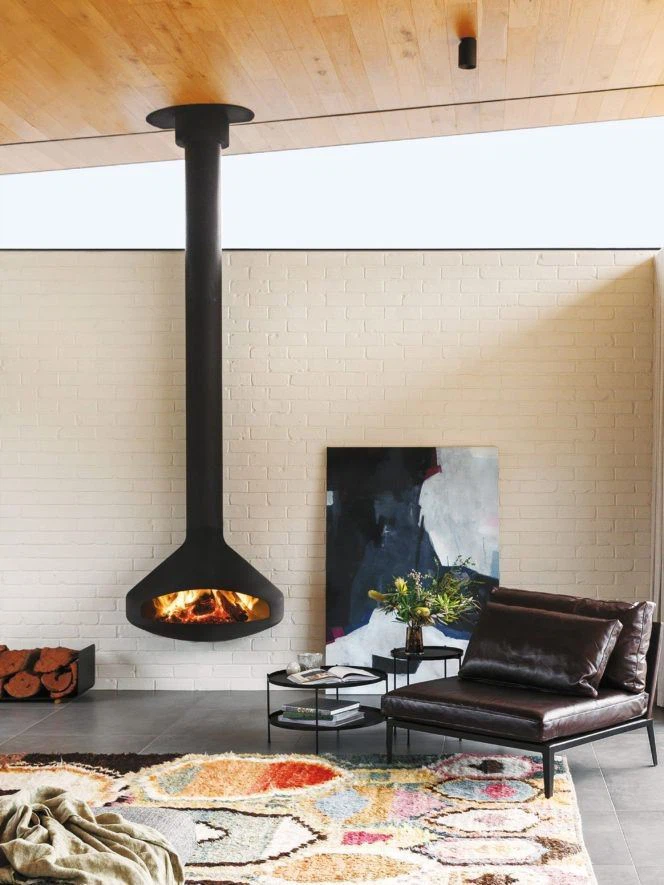 Indoor Rotating Hanging Fireplace