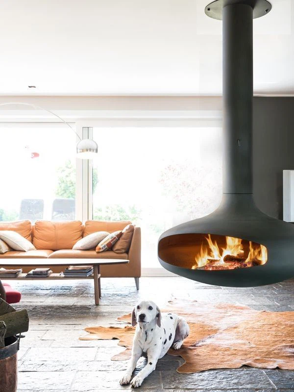 Indoor Rotating Hanging Fireplace