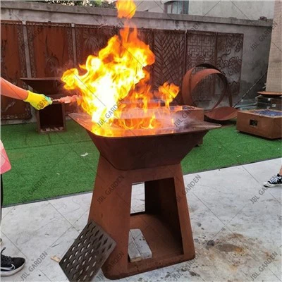 Vrt Corten Steel Modern Fire Pit BBQ