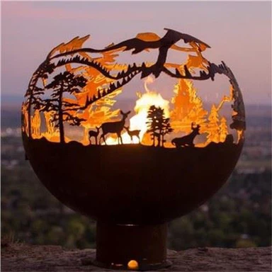 Rusty Metal Fire Sphere