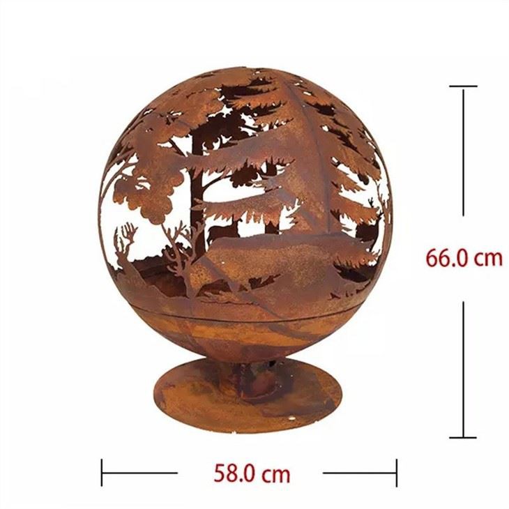 Wood Burning Metal Sphere
