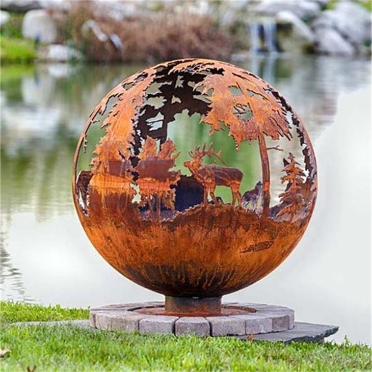 Wood Burning Metal Sphere