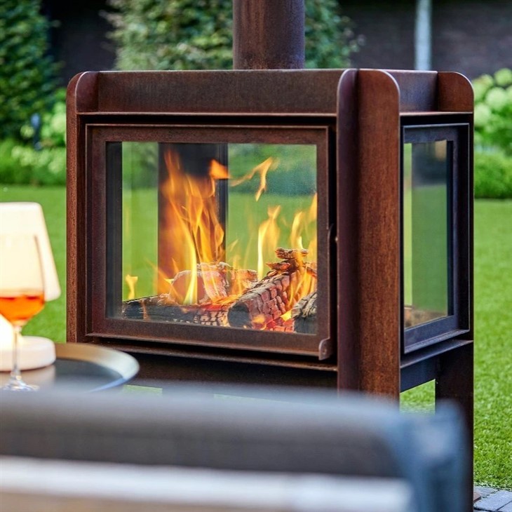 Corten Steel Rustic Heating Stove