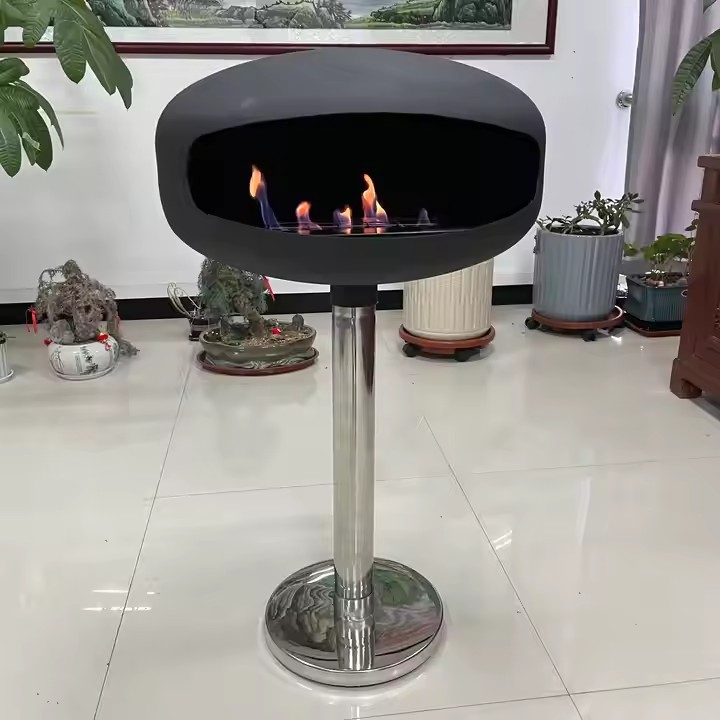Indoor Black Ethanol Fireplace