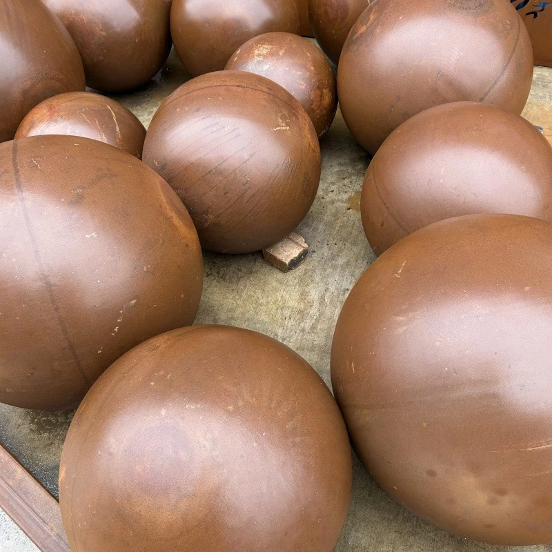 Rusty Metal Sphere Outdoor Garden Decor